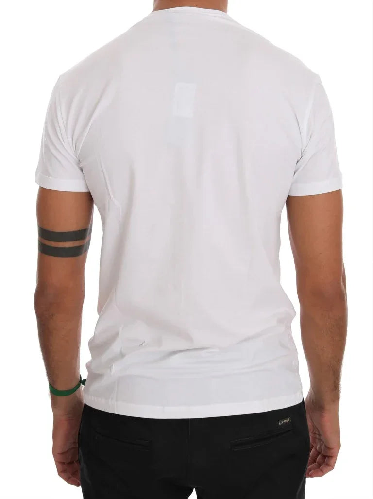 Daniele Alessandrini White Cotton Crewneck T-Shirt - Zeiniez