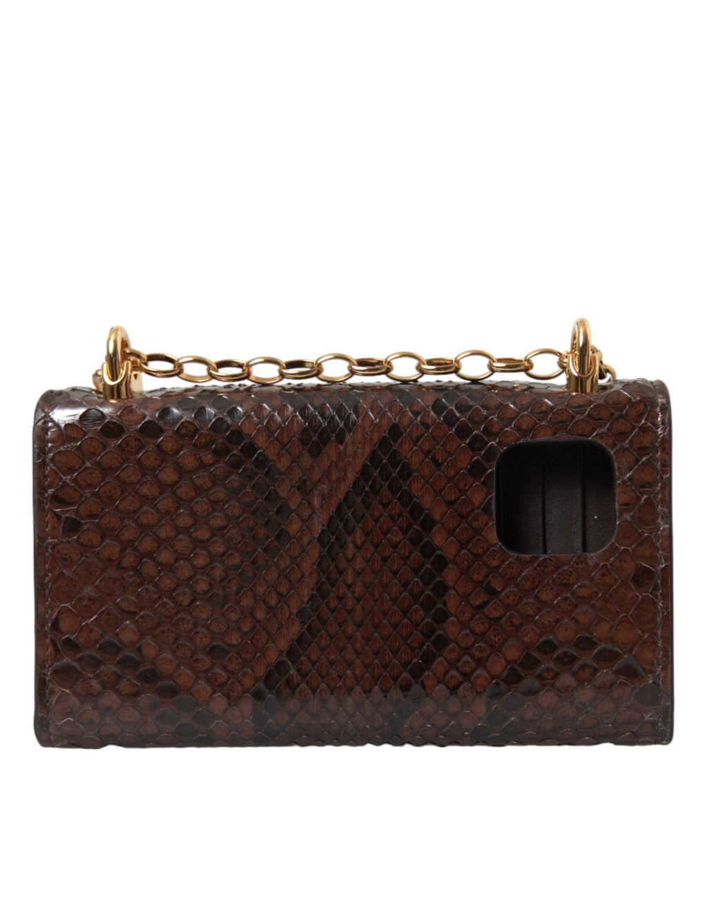 Dolce & Gabbana Brown Python Leather DG Girls Crossbody Phone Bag - Zeiniez