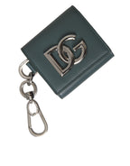 Dolce & Gabbana Green Leather DG Logo Keyring Coin Purse Keyring Wallet - Zeiniez