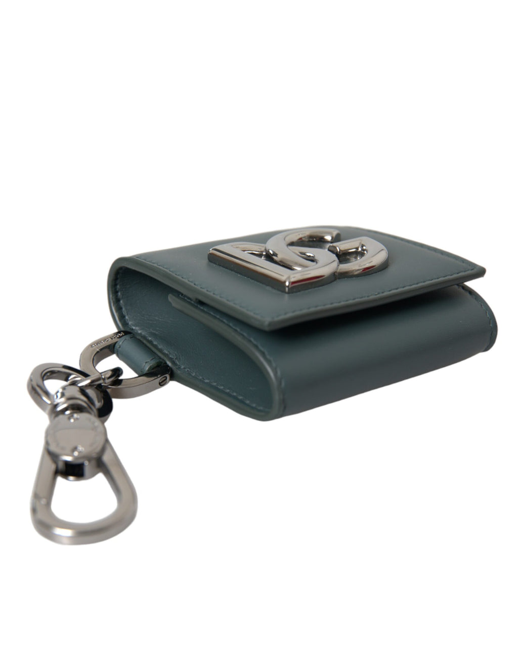 Dolce & Gabbana Green Leather DG Logo Keyring Coin Purse Keyring Wallet - Zeiniez