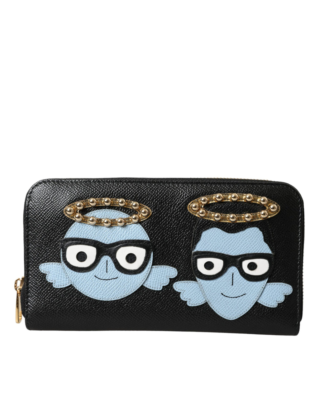 Dolce & Gabbana Black Blue Leather #DGFAMILY Zipper Continental Men Wallet - Zeiniez
