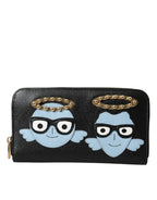 Dolce & Gabbana Black Blue Leather #DGFAMILY Zipper Continental Men Wallet - Zeiniez