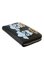 Dolce & Gabbana Black Blue Leather #DGFAMILY Zipper Continental Men Wallet - Zeiniez