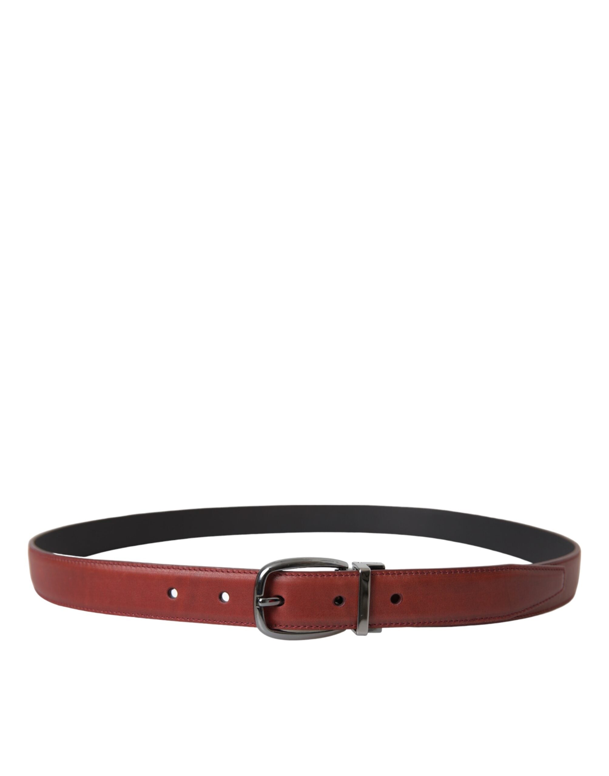 Dolce & Gabbana Brown Leather Silver Metal Buckle Belt Men - Zeiniez