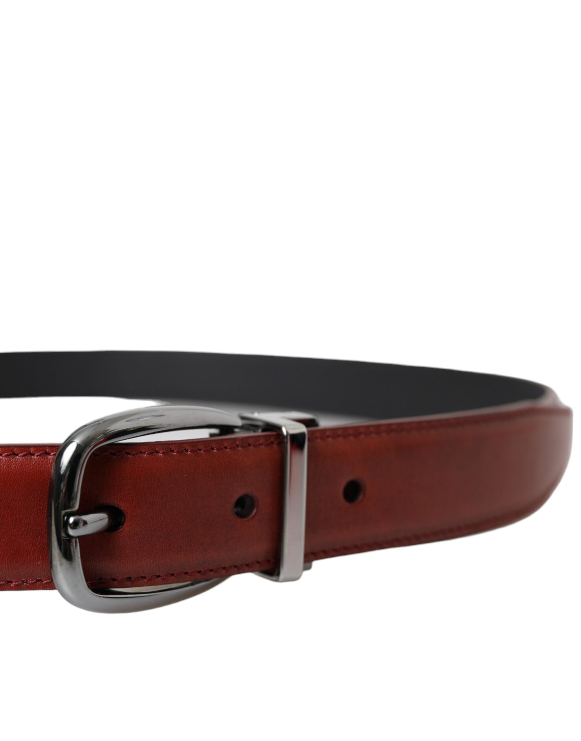 Dolce & Gabbana Brown Leather Silver Metal Buckle Belt Men - Zeiniez