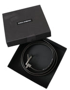 Dolce & Gabbana Dark Brown Perforated Leather Metal Buckle Belt Men - Zeiniez