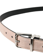 Dolce & Gabbana Beige Suede Leather Silver Buckle Belt Men - Zeiniez