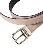 Dolce & Gabbana Beige Suede Leather Silver Buckle Belt Men - Zeiniez