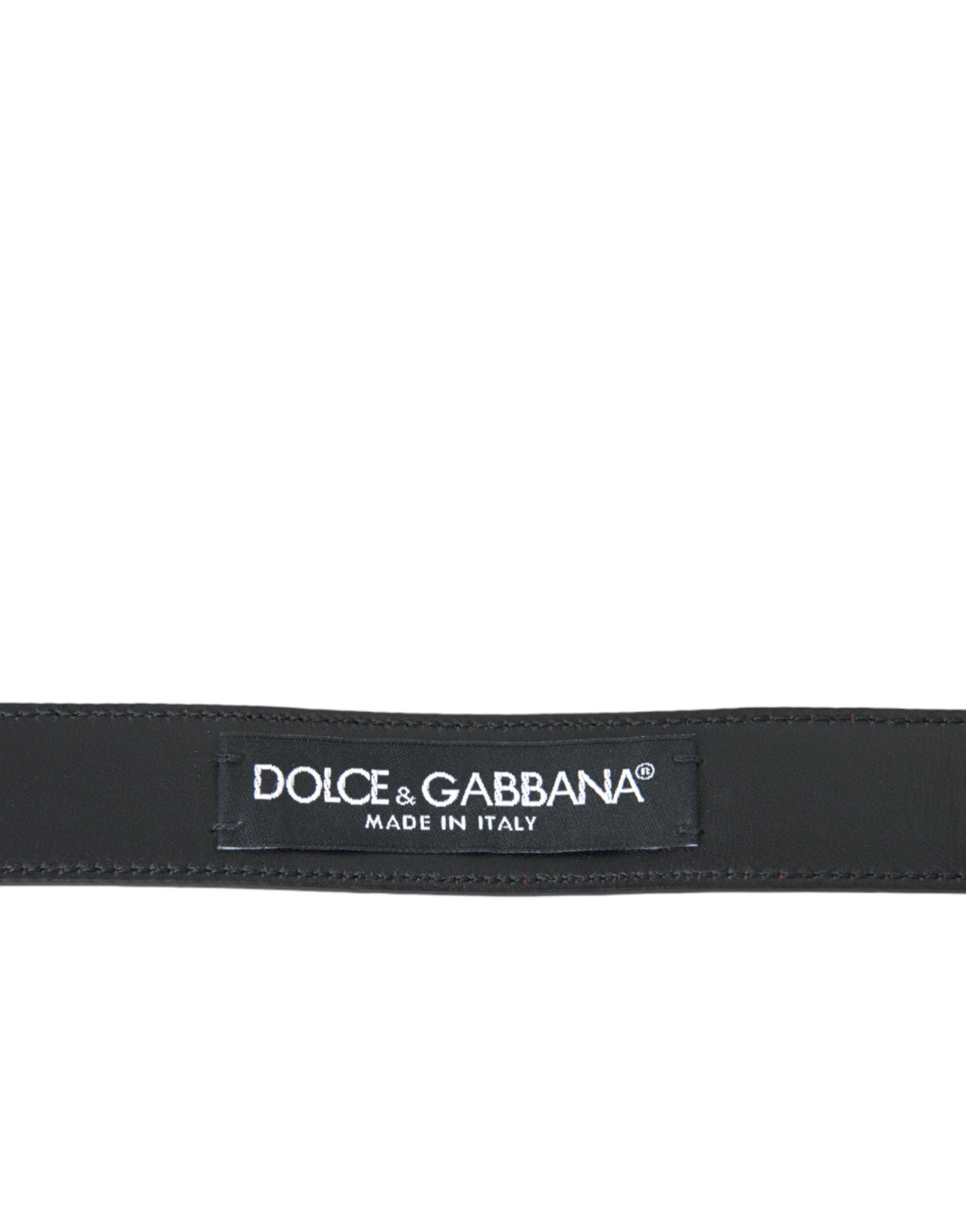 Dolce & Gabbana Red Leather Silver Metal Buckle Belt Men - Zeiniez