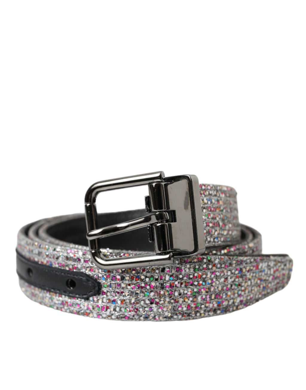 Dolce & Gabbana Multicolor Embellished Silver Metal Buckle Belt - Zeiniez