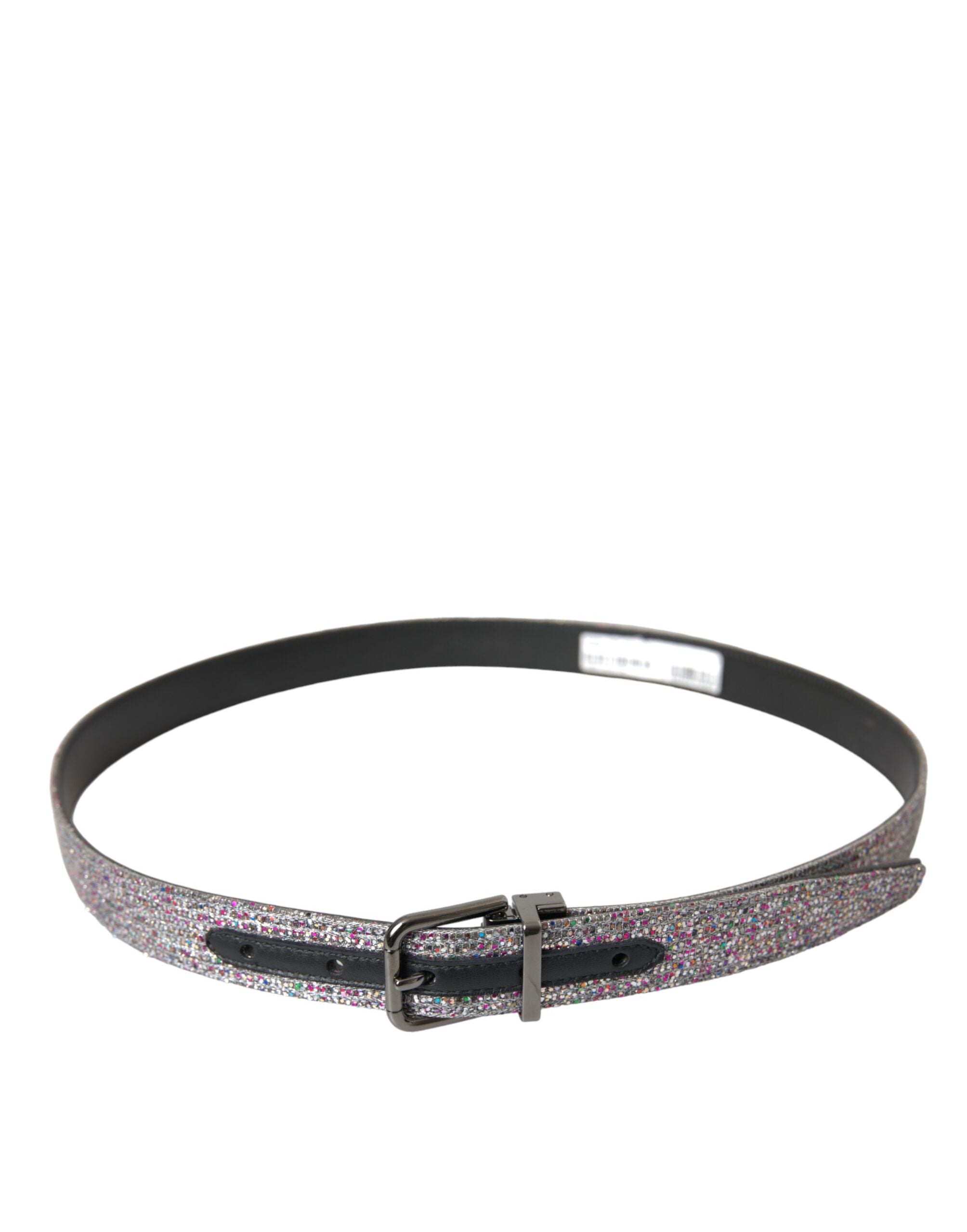 Dolce & Gabbana Multicolor Embellished Silver Metal Buckle Belt - Zeiniez