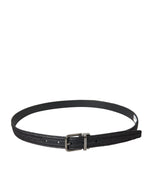 Dolce & Gabbana Black Jacquard Stripes Silver Metal Buckle Belt - Zeiniez