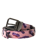 Dolce & Gabbana Multicolor Jacquard Leather Metal Buckle Belt - Zeiniez
