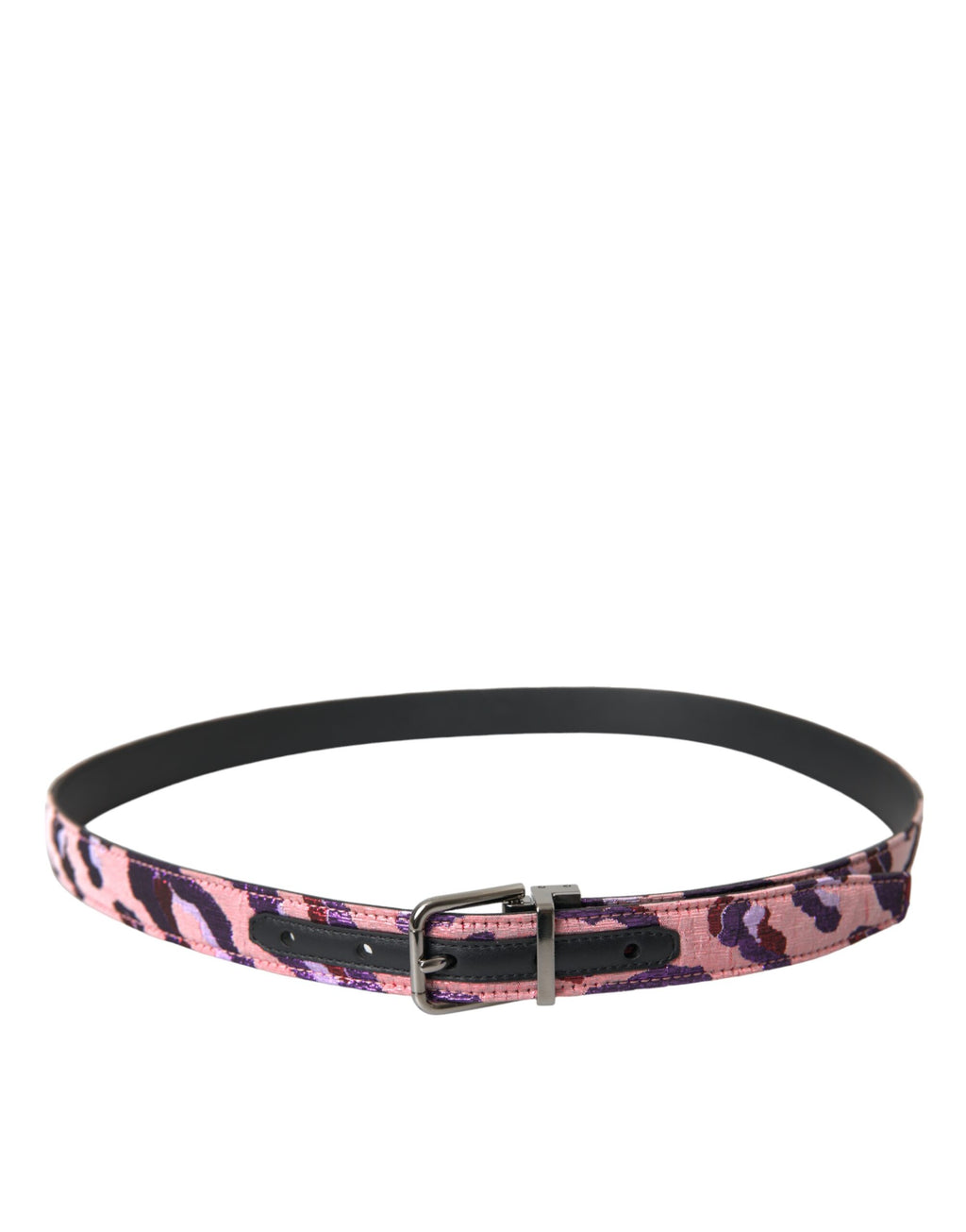 Dolce & Gabbana Multicolor Jacquard Leather Metal Buckle Belt - Zeiniez
