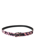 Dolce & Gabbana Multicolor Jacquard Leather Metal Buckle Belt - Zeiniez