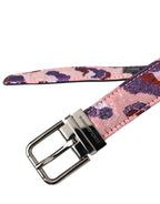 Dolce & Gabbana Multicolor Jacquard Leather Metal Buckle Belt - Zeiniez