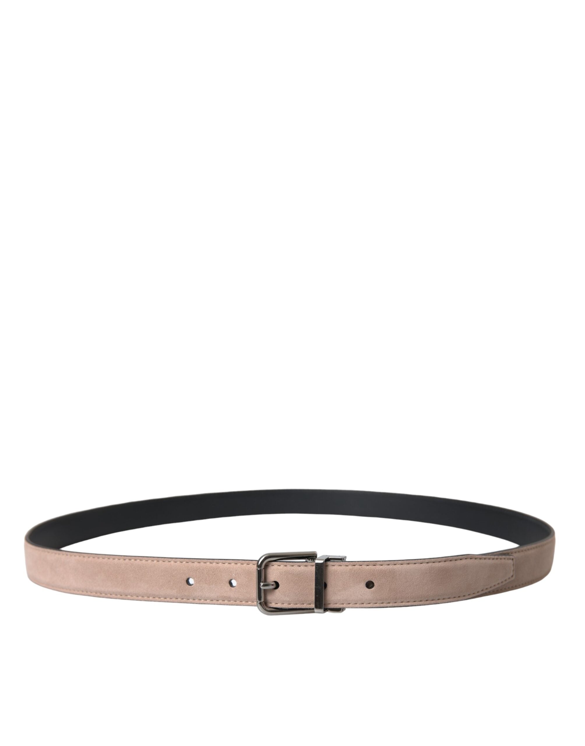 Dolce & Gabbana Beige Suede Leather Silver Buckle Belt Men - Zeiniez