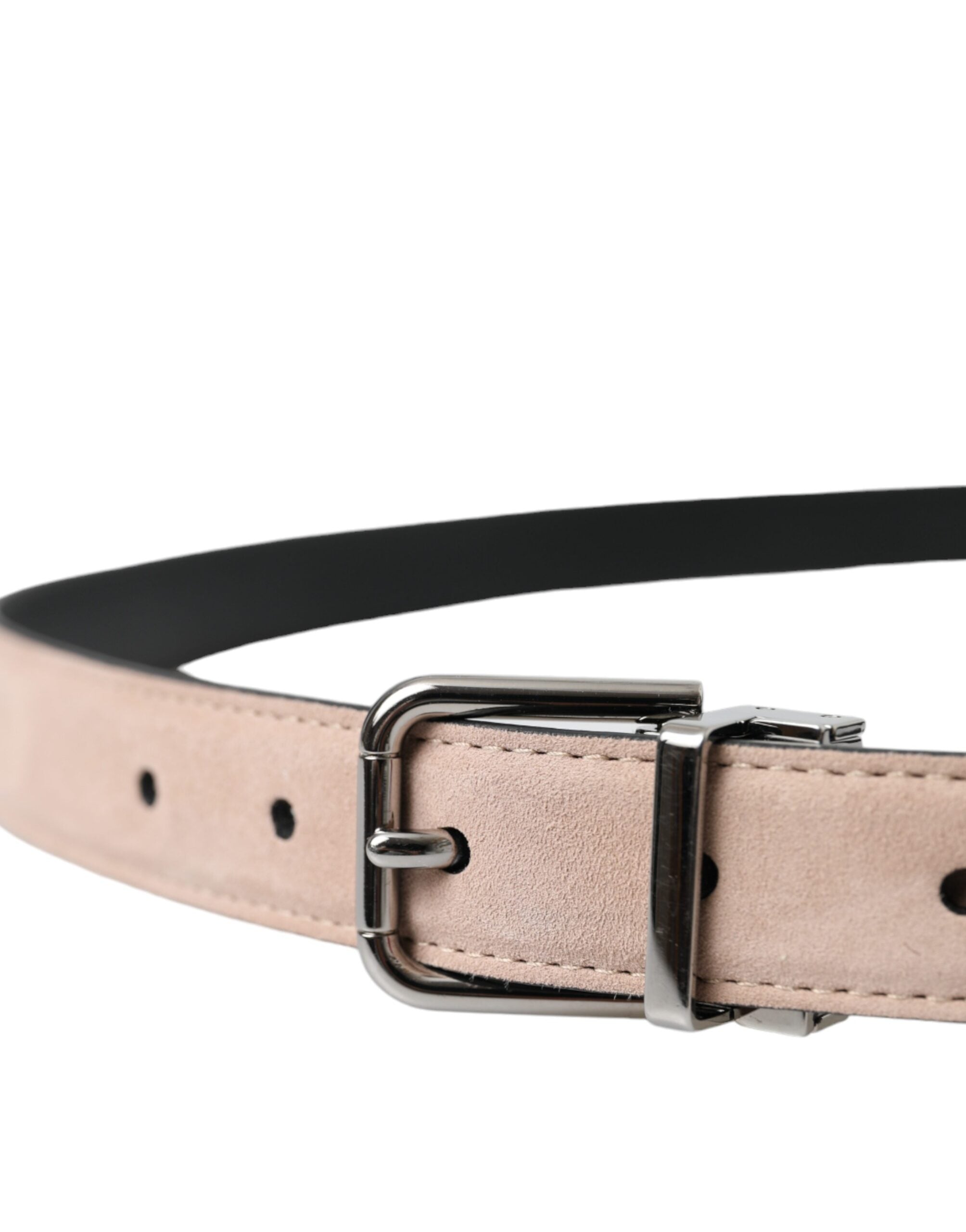 Dolce & Gabbana Beige Suede Leather Silver Buckle Belt Men - Zeiniez