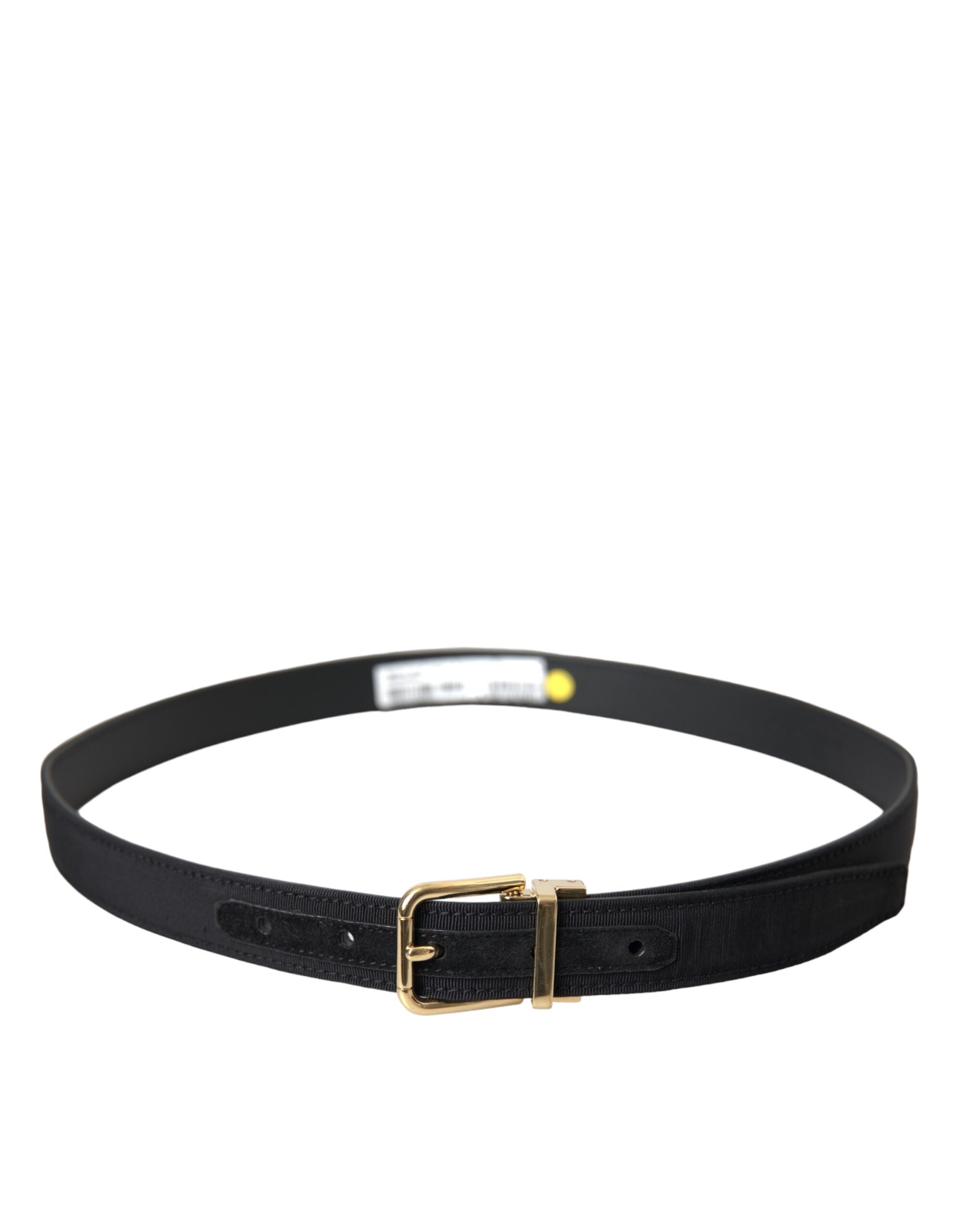 Dolce & Gabbana Black Gros Grain Gold Metal Buckle Belt Men - Zeiniez