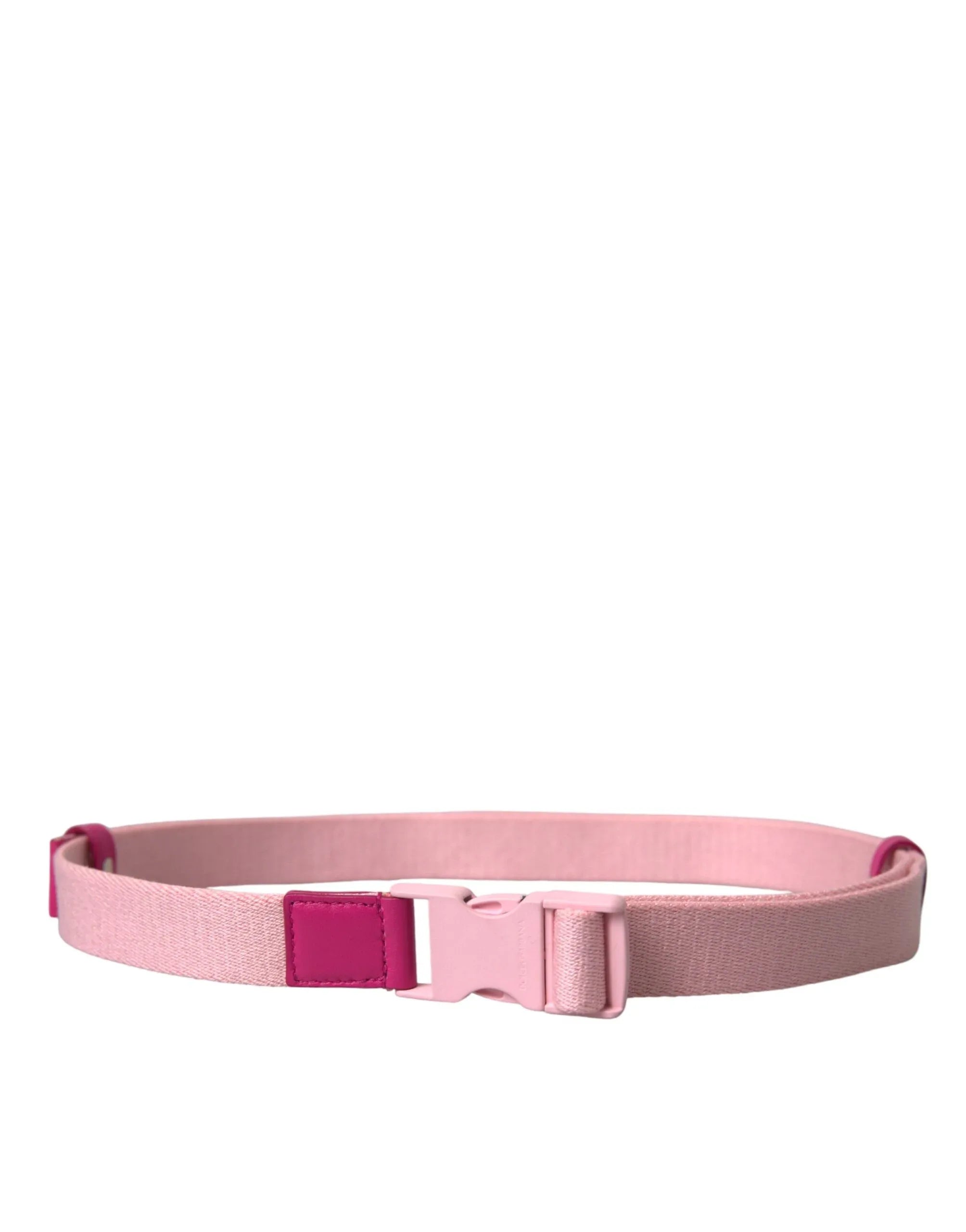 Dolce & Gabbana Pink Canvas Stretch Plastic Buckle Women Belt - Zeiniez