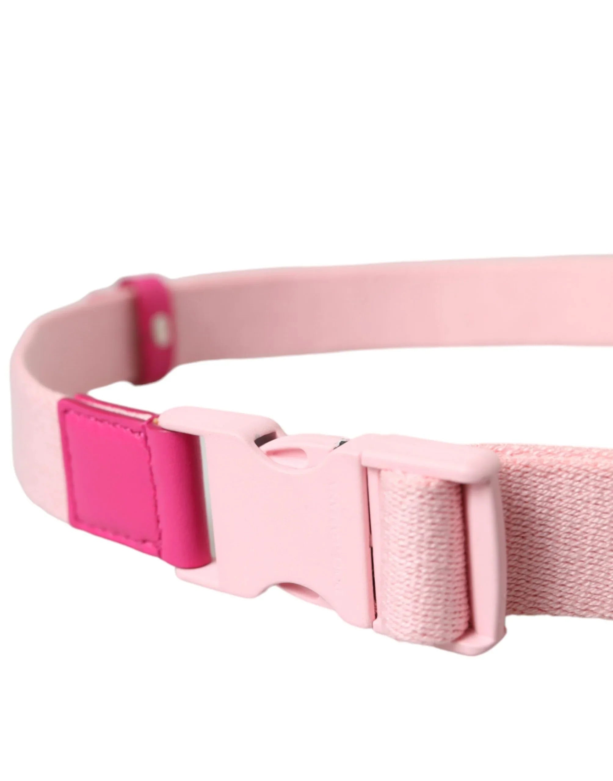 Dolce & Gabbana Pink Canvas Stretch Plastic Buckle Women Belt - Zeiniez