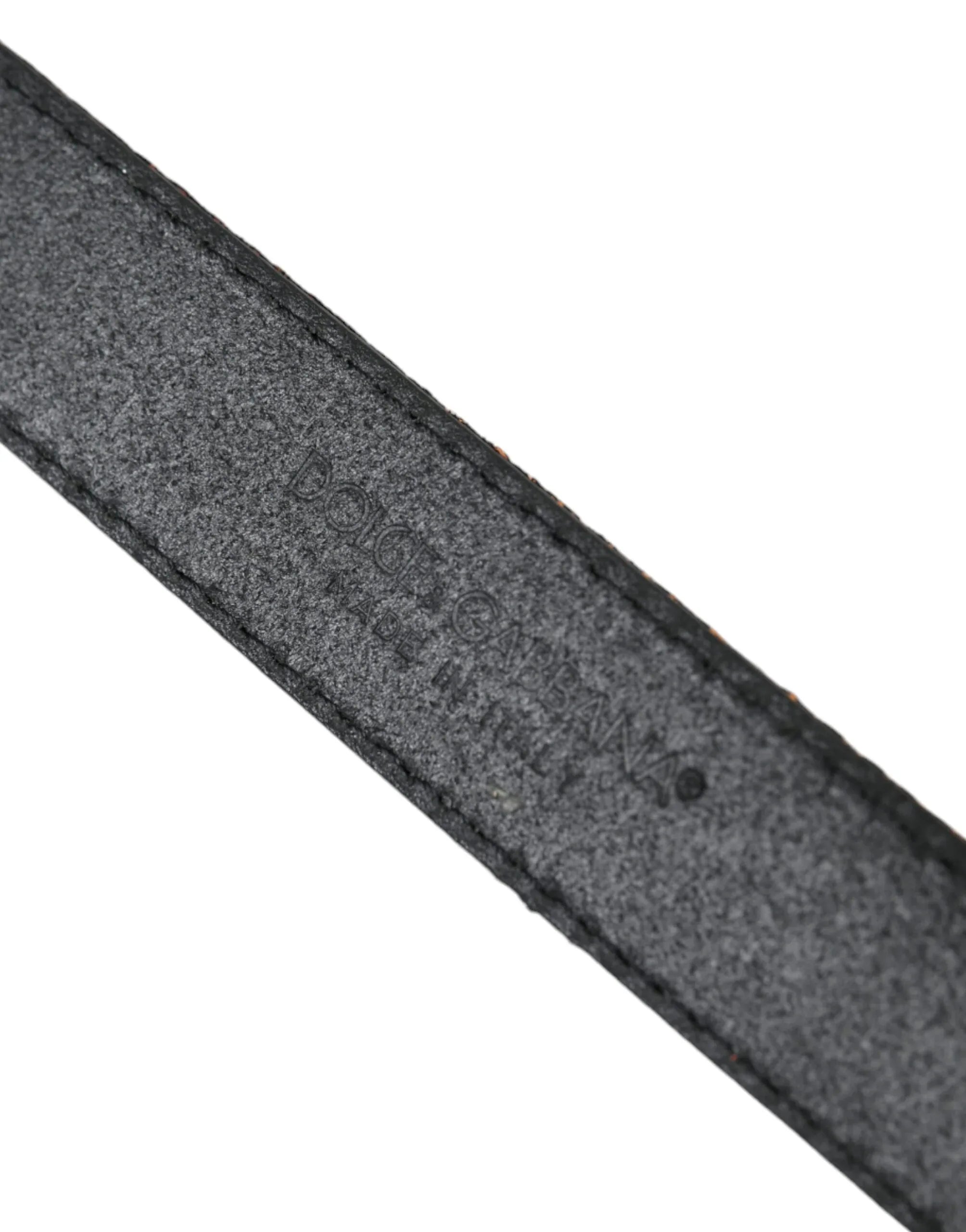 Dolce & Gabbana Gold Jacquard Stripes Silver Metal Buckle Belt - Zeiniez