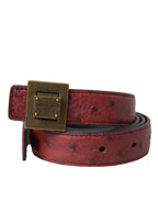 Dolce & Gabbana Brown Leather Square Metal Buckle Belt - Zeiniez