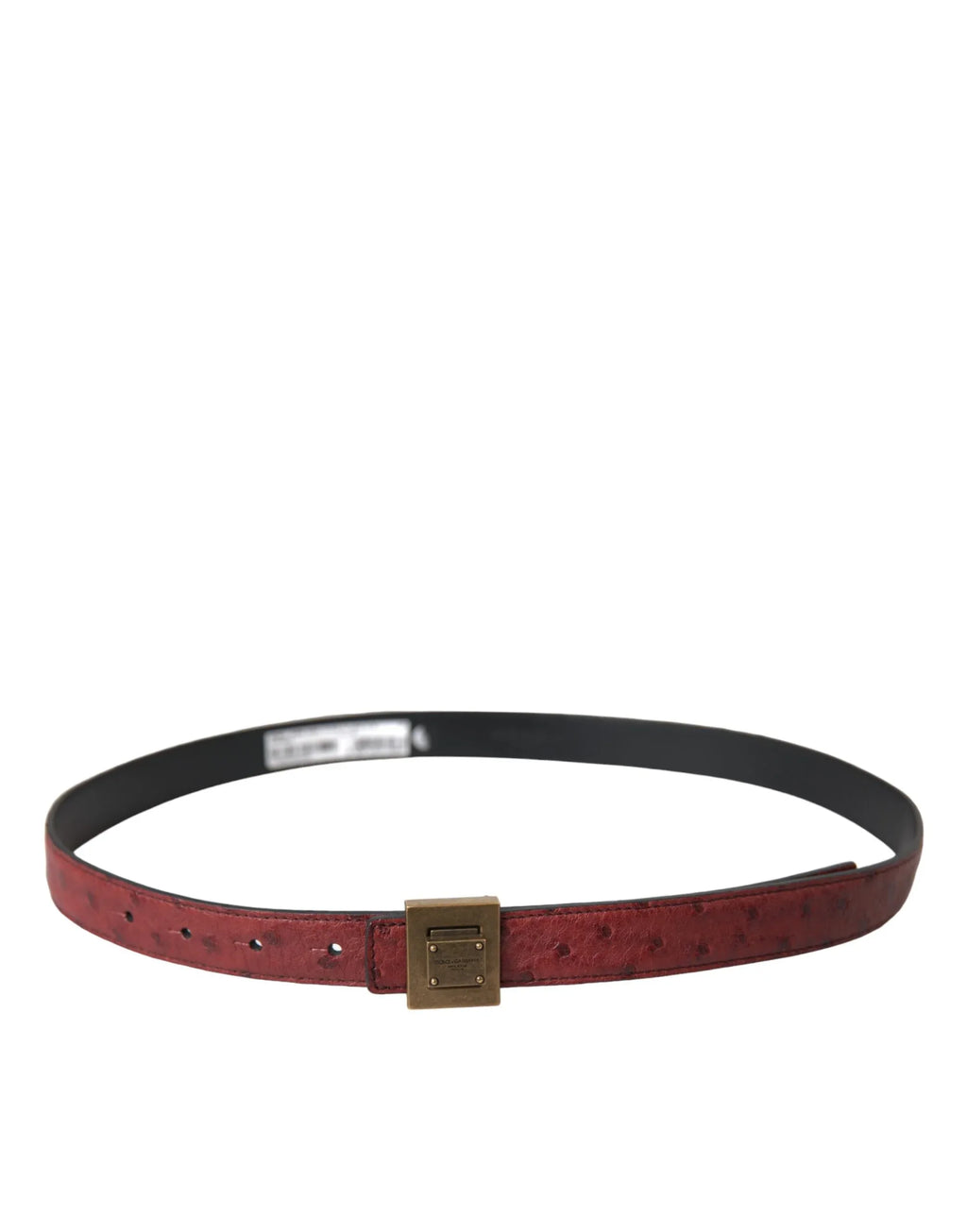 Dolce & Gabbana Brown Leather Square Metal Buckle Belt - Zeiniez