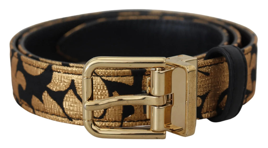 Dolce & Gabbana Multicolor Jacquard Leather Logo Buckle Belt - Zeiniez