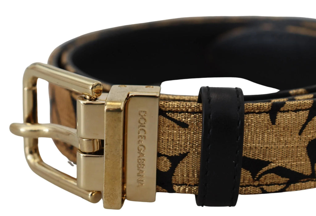 Dolce & Gabbana Multicolor Jacquard Leather Logo Buckle Belt - Zeiniez