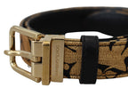 Dolce & Gabbana Multicolor Jacquard Leather Logo Buckle Belt - Zeiniez