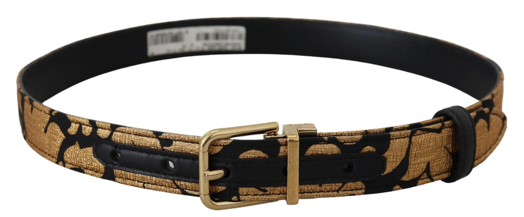 Dolce & Gabbana Multicolor Jacquard Leather Logo Buckle Belt - Zeiniez
