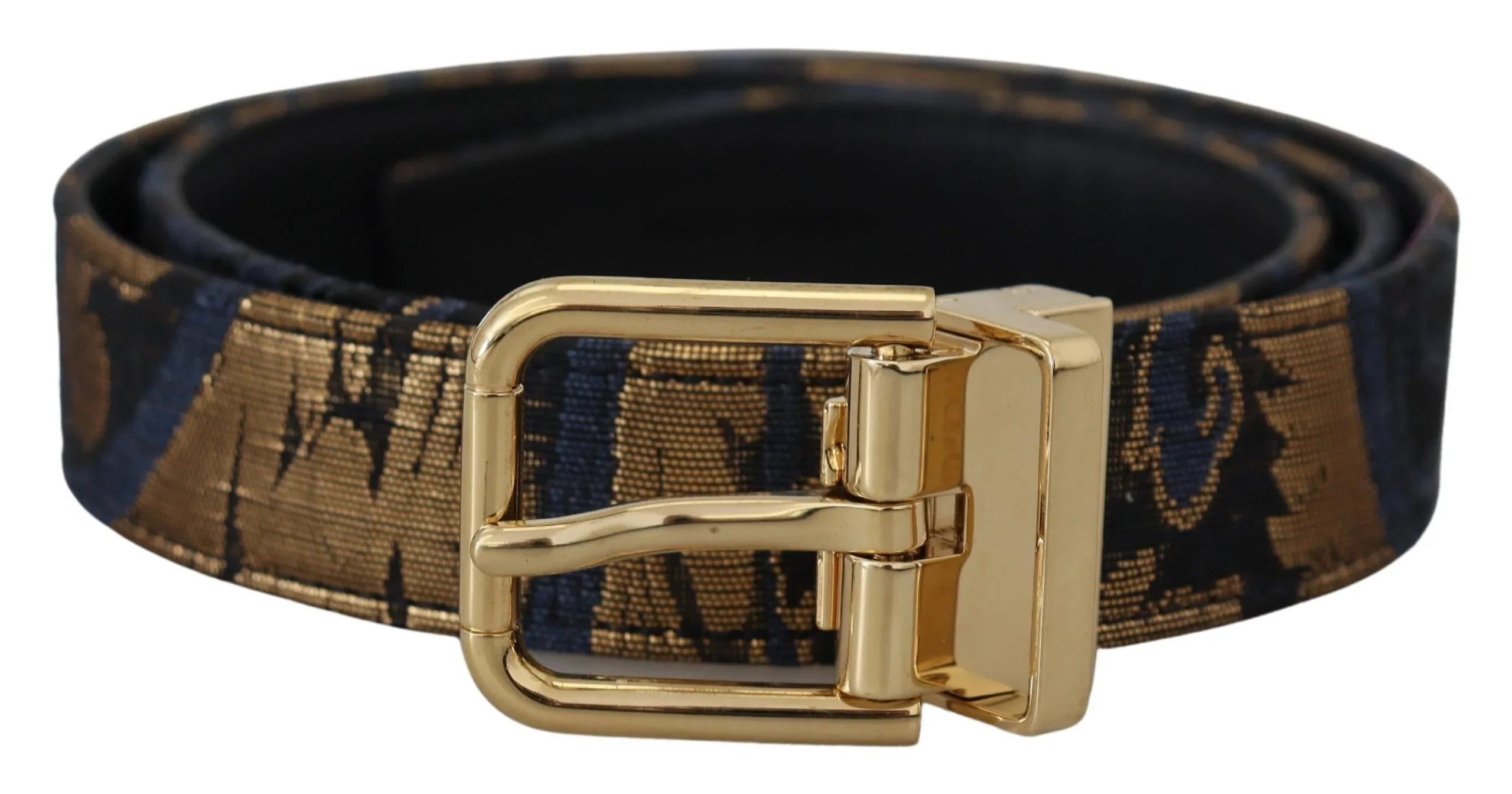 Dolce & Gabbana Multicolor Jacquard Leather Logo Buckle Belt - Zeiniez