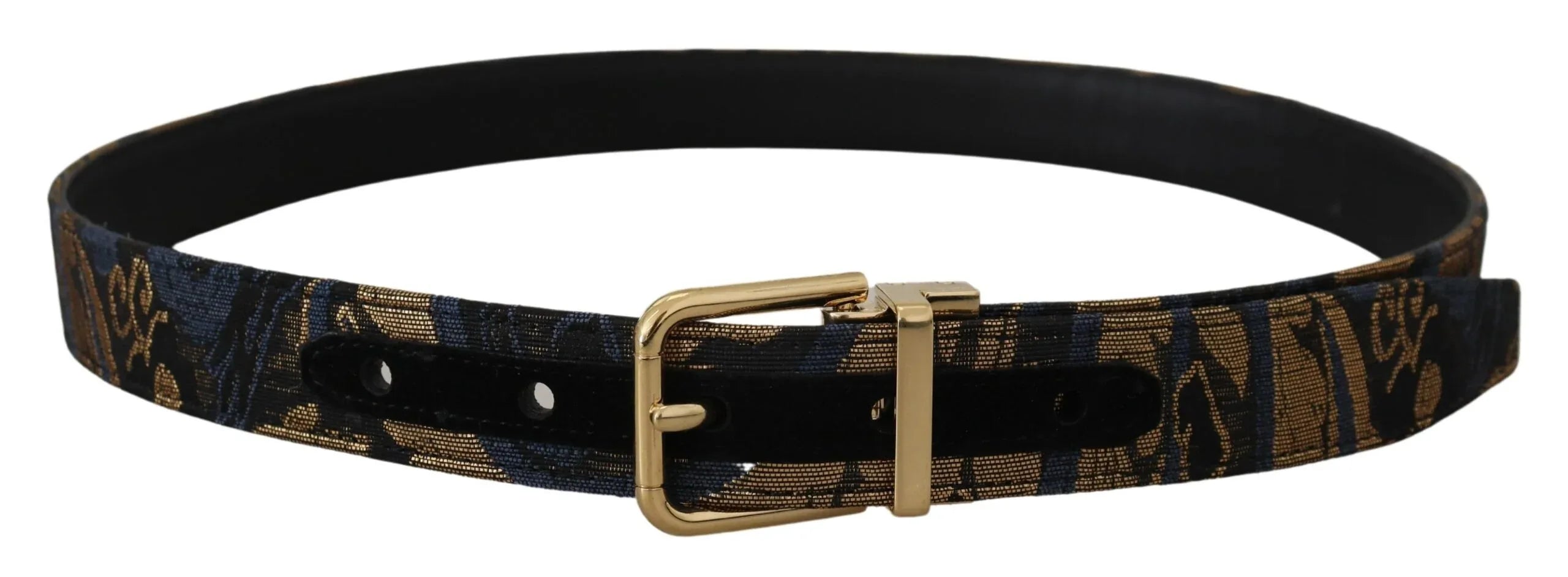 Dolce & Gabbana Multicolor Jacquard Leather Logo Buckle Belt - Zeiniez