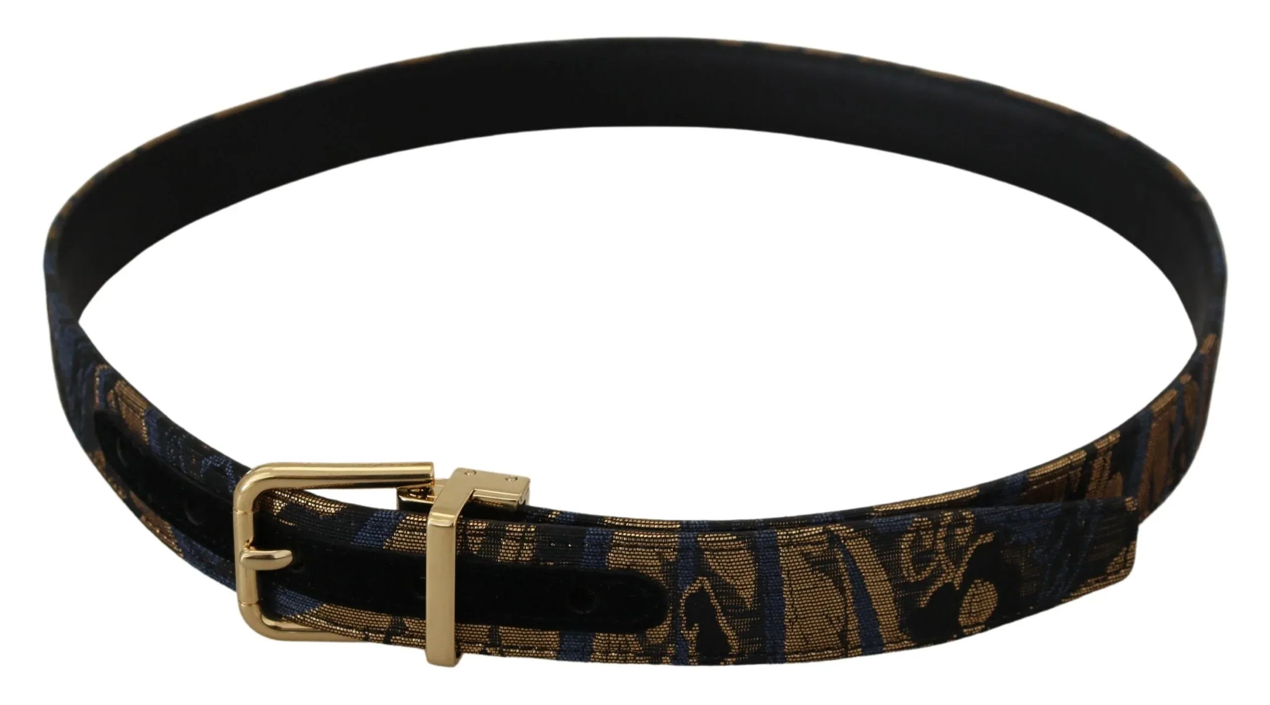 Dolce & Gabbana Multicolor Jacquard Leather Logo Buckle Belt - Zeiniez