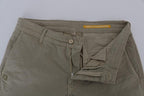 Daniele Alessandrini Beige Cotton Stretch Slim Fit Chinos - Zeiniez