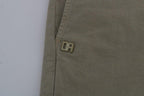 Daniele Alessandrini Beige Cotton Stretch Slim Fit Chinos - Zeiniez