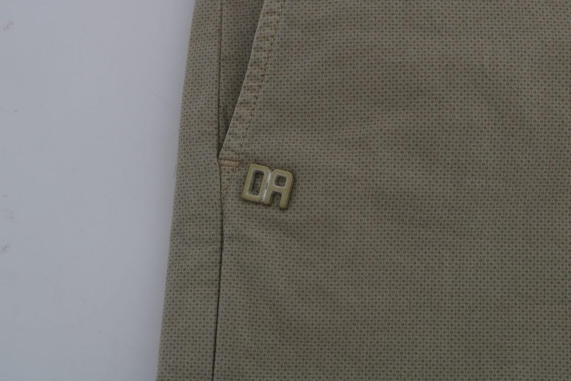 Daniele Alessandrini Beige Cotton Stretch Slim Fit Chinos - Zeiniez
