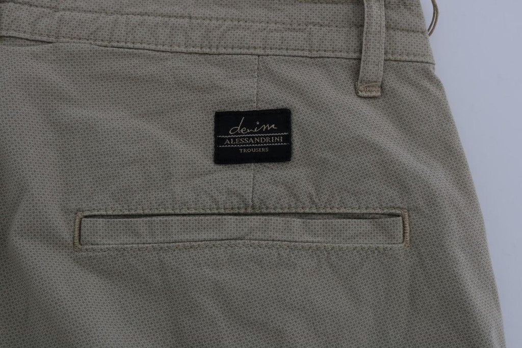 Daniele Alessandrini Beige Cotton Stretch Slim Fit Chinos - Zeiniez