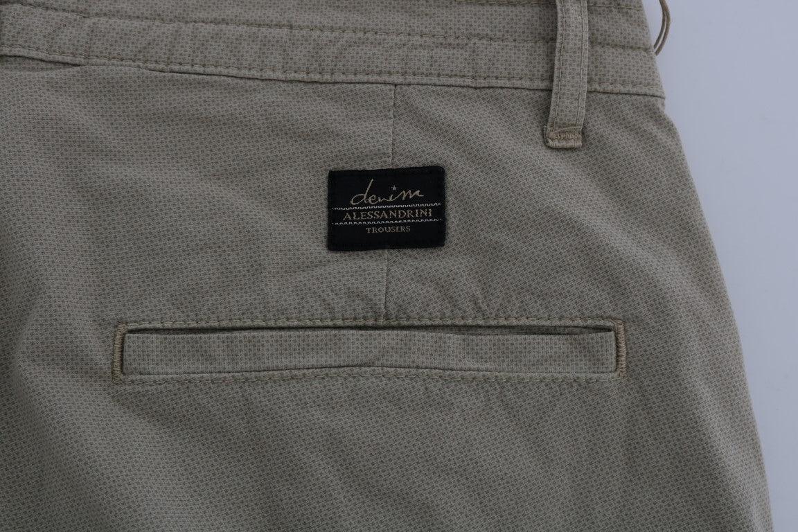 Daniele Alessandrini Beige Cotton Stretch Slim Fit Chinos - Zeiniez