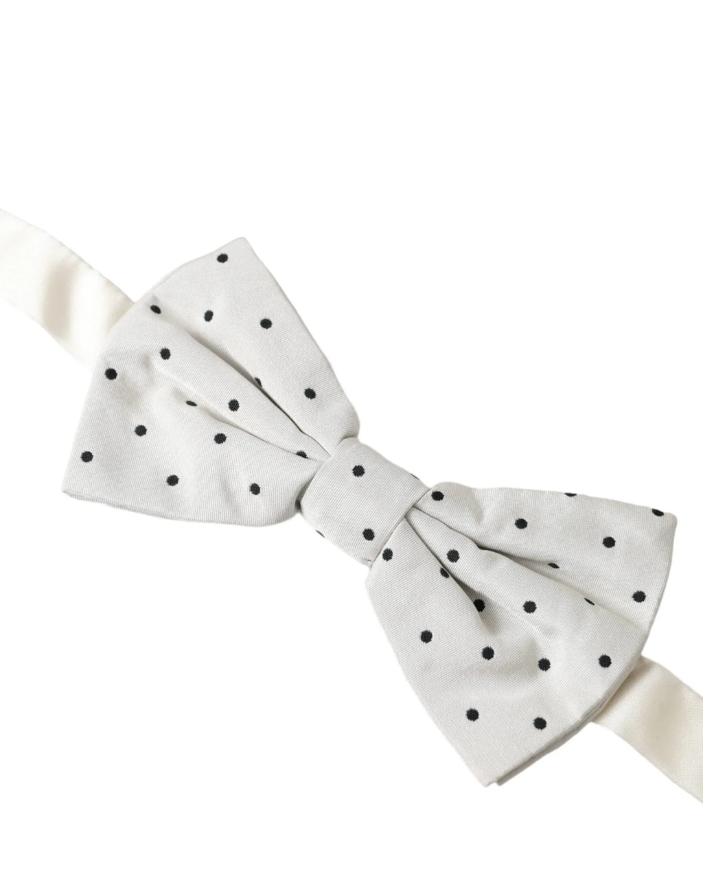Dolce & Gabbana White Black Polka Dot Polyester Bow Tie Men - Zeiniez