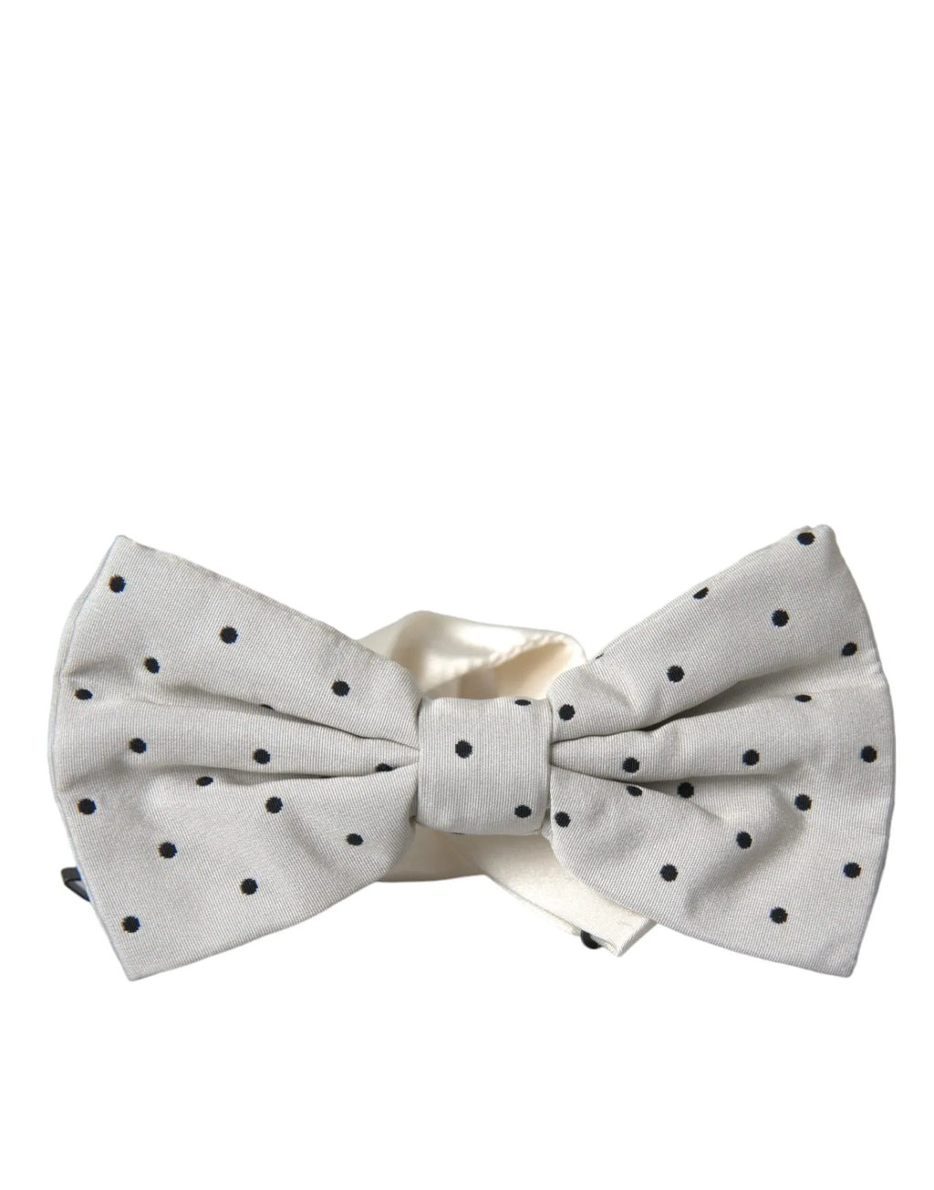 Dolce & Gabbana White Black Polka Dot Polyester Bow Tie Men - Zeiniez