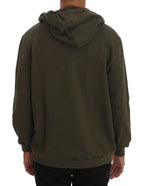 Daniele Alessandrini Green Full Zipper Hodded Cotton Sweater - Zeiniez