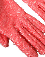 Dolce & Gabbana Pink Lurex Fantasia Mid Arm Length Gloves - Zeiniez