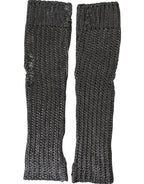 Dolce & Gabbana Gray Viscose Knitted Finger Less Gloves - Zeiniez