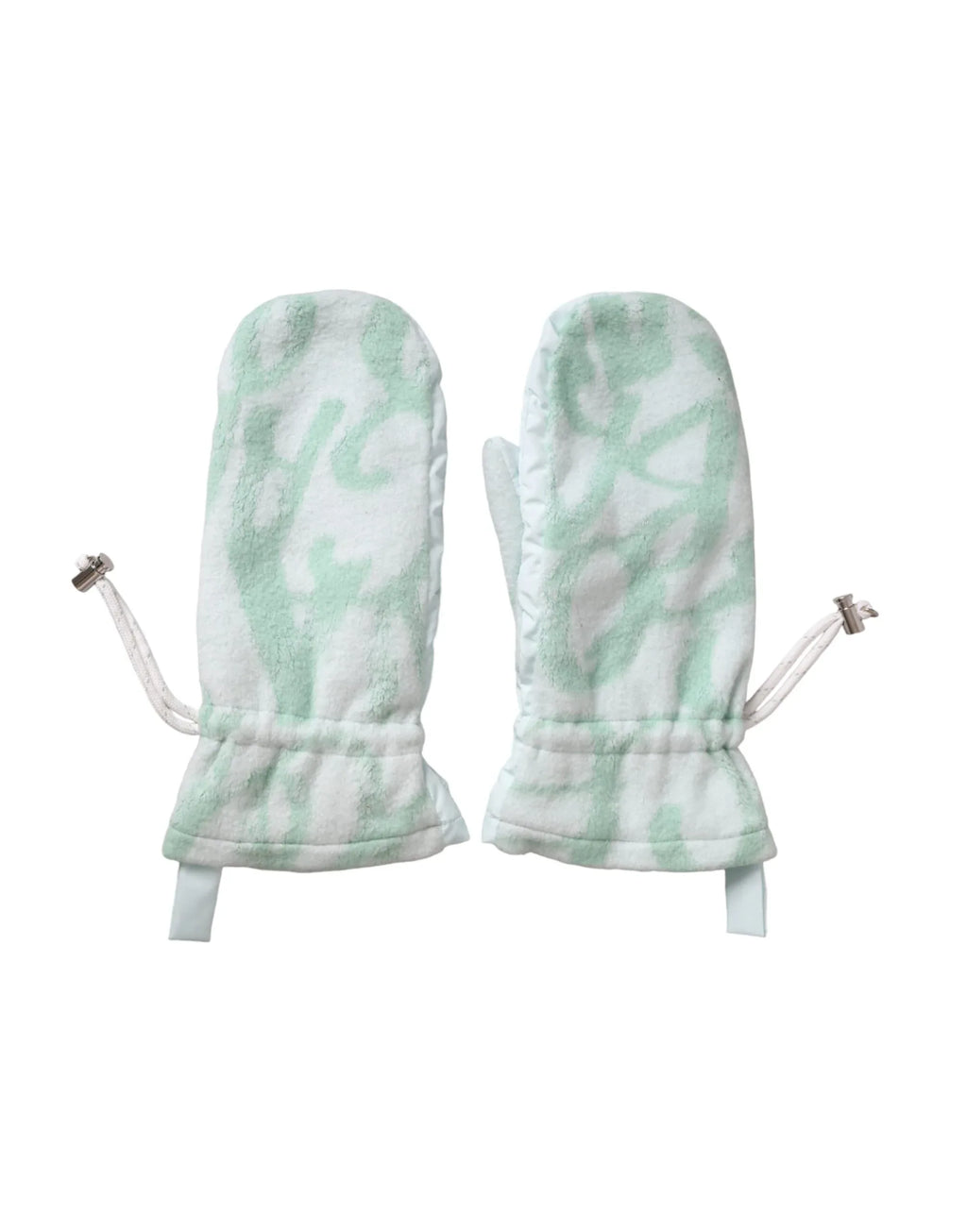 Dolce & Gabbana White Nylon Fleece Wrist Length Mitten Gloves - Zeiniez