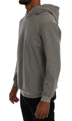 Daniele Alessandrini Gray Pullover Hodded Cotton Sweater - Zeiniez