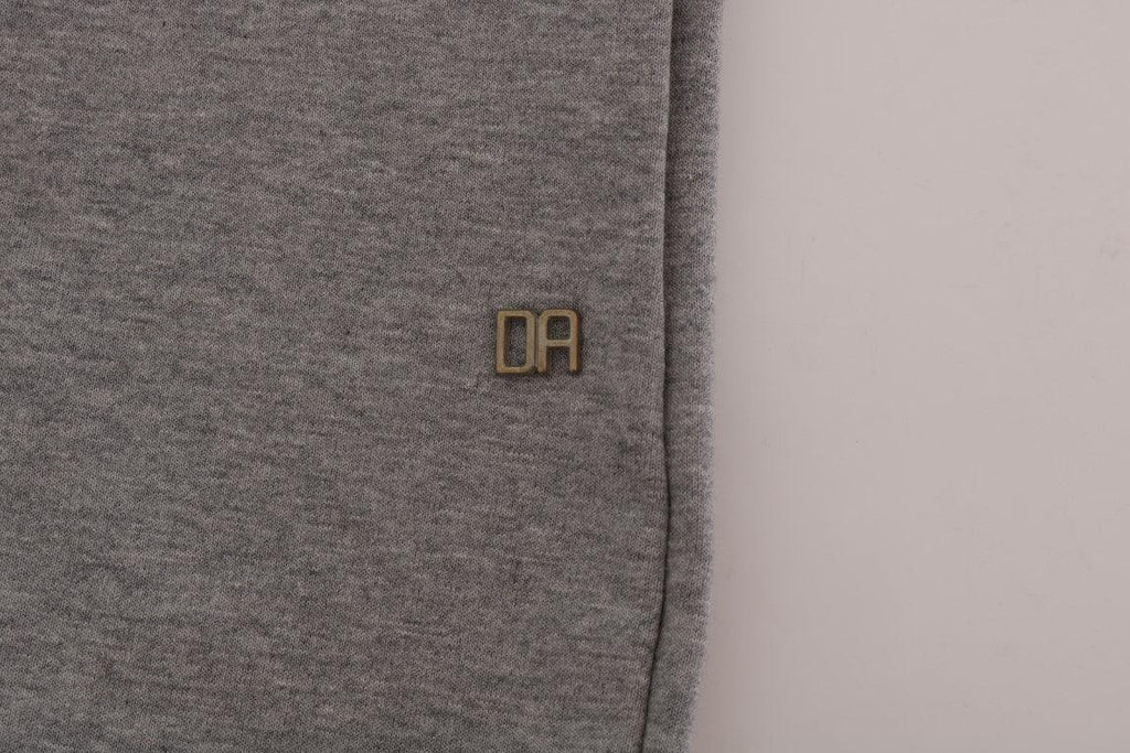 Daniele Alessandrini Gray Pullover Hodded Cotton Sweater - Zeiniez