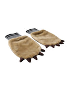Dolce & Gabbana Beige Acrylic Knitted Fur Wrist Mitten Gloves - Zeiniez