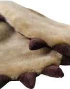Dolce & Gabbana Beige Acrylic Knitted Fur Wrist Mitten Gloves - Zeiniez